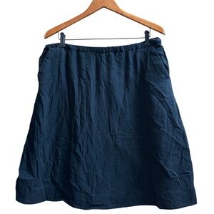 Eileen fisher black midi gauze skirt medium